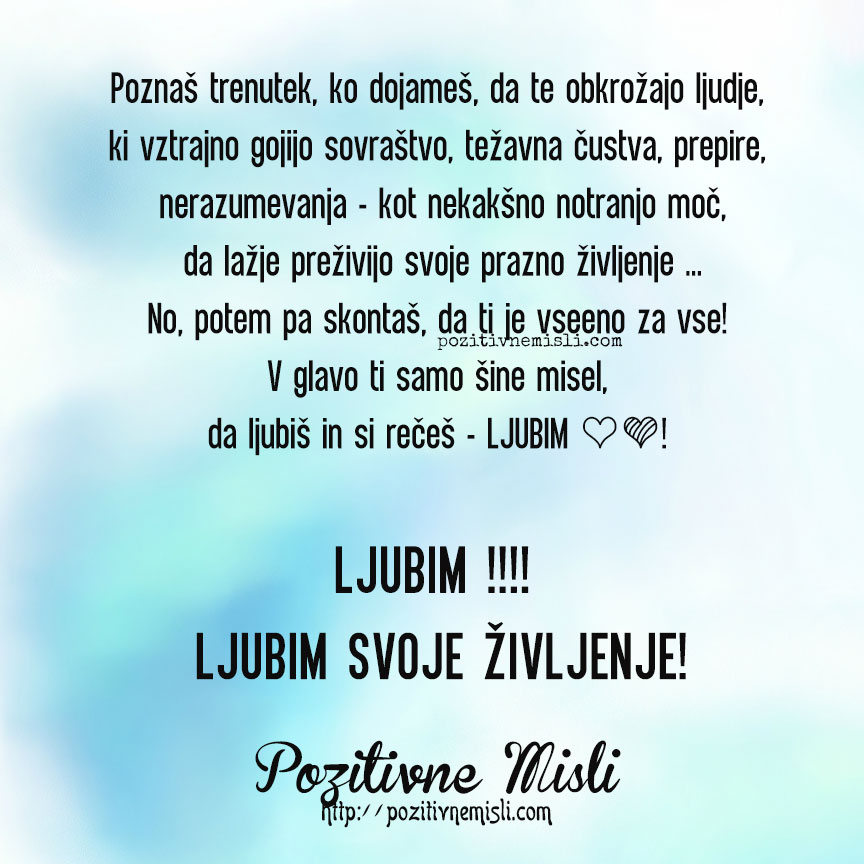 LJUBIM !!!! LJUBIM SVOJE ŽIVLJENJE!